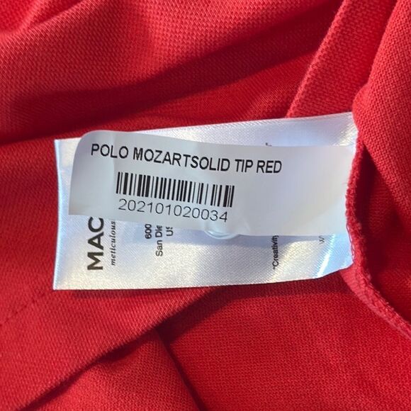 Men’s Maceoo Red Mozart Solid Tip Polo Shirt Size M (3) - Picture 13 of 16